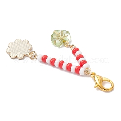 Подвески из эмали из цветочного сплава HJEW-MZ00337-03