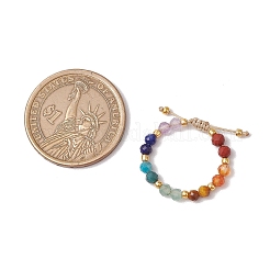 Регулируемые кольца с драгоценными камнями для женщин&nbsp;RJEW-JR00874-02