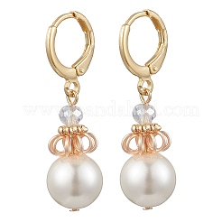Серьги с латунной ракушкой и жемчугом EJEW-TA00616