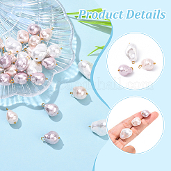 30 шт. подвески из гальванизированного стекла с жемчужинами в двух стилях&nbsp;PALLOY-YW00111