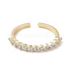 Открытое кольцо-манжета из прозрачного кубического циркония&nbsp;RJEW-I094-09G