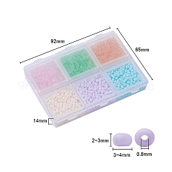 1800шт 6 цвета 8/0 прозрачные и непрозрачные стеклянные бусины&nbsp;SEED-YW0001-31