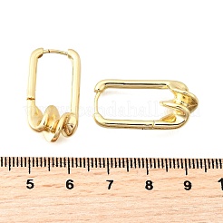 Прямоугольные серьги-кольца из латуни EJEW-Z121-08G