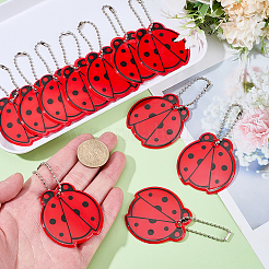 11 colgante decorativo de mariquita de plástico PVC.&nbsp;HJEW-SC0003-22
