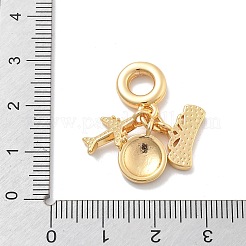 Латунные подвески с синей эмалью в виде земли и самолета в европейском стиле&nbsp;KK-M305-05G