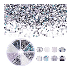 80 г 8-х цветных круглых стеклянных бусин&nbsp;SEED-PH0002-42