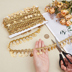 Лента из полиэстеровой бахромы с кружевной отделкой и подвесками-кисточками&nbsp;OCOR-WH0078-337A