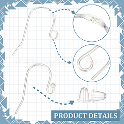 16 шт. 2 стиля 925 крючка для сережек из стерлингового серебра STER-ME0001-23