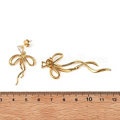 Серьги-гвоздики из нержавеющей стали 304 с микропаве из прозрачных кубических цирконий EJEW-I318-01G-04