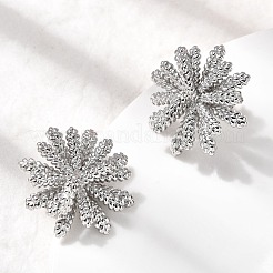 Серьги-гвоздики в виде цветка из латуни EJEW-H171-02A-P