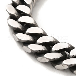 Pulseras de cadena de eslabones cubanos de acero inoxidable 304 para mujeres y hombres.&nbsp;BJEW-Q341-15B-AS