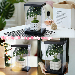 4 ensemble de boîtes d'emballage en plastique transparent avec couvercle et fond en papier&nbsp;CON-GO0001-28B