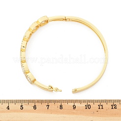 Женские браслеты на шарнирах из латуни с микропаве и прозрачным фианитом BJEW-K274-01G