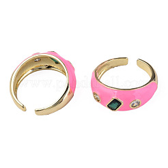 Открытое кольцо-манжета из кубического циркония с эмалью&nbsp;RJEW-N035-128C