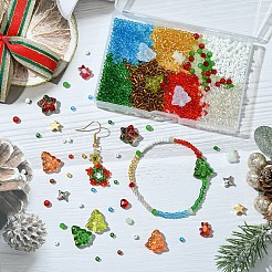 DIY Weihnachtsmotiv Glas- und CCB-Kunststoffperlen zum Herstellen von Schmuckzubehör-Sets&nbsp;DIY-YW0010-11