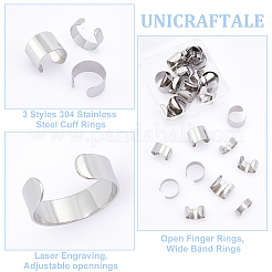 30 шт. 3 стиля манжетных колец из нержавеющей стали 304&nbsp;STAS-UN0059-25