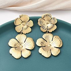 Серьги-гвоздики в форме цветка из нержавеющей стали 304 EJEW-K268-70G