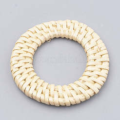 Anelli di collegamento intrecciati a mano verniciati a bastoncino / rattan&nbsp;WOVE-N007-01E