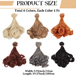 6 stücke 6 farben hohe temperatur faser lange birne dauerwelle frisur puppe perücke haar&nbsp;DOLL-GF0001-15