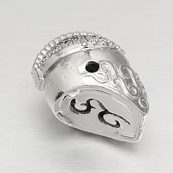 Perline elmo gladiatore in zirconi cubici micro pavè di ottone&nbsp;ZIRC-H026-03P-18K-RS