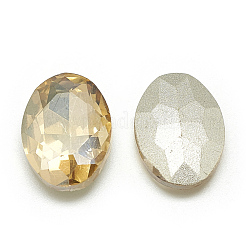 Cabochons en verre avec strass de dos avec point&nbsp;RGLA-T080-10x14mm-06