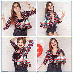 4шт. 4-цветный наплечный ремень для коньков из полиэстера и хлопка с принтом&nbsp;AJEW-CP0001-90