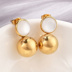 Серьги-гвоздики из нержавеющей стали 304 EJEW-D319-14G