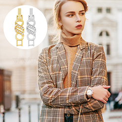 10 шт. 2-цветная застежка для часового ремешка из латуни с микропаве из прозрачного кубического циркония ZIRC-DC0001-08