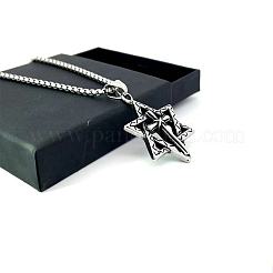 Винтажные готические ожерелья из нержавеющей стали с крестом и звездой Давида для мужчин и женщин AQ0330