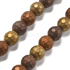 Нити немагнитных синтетических гематитовых бусин с вакуумным покрытием pvd&nbsp;X-G-F682-01B