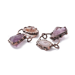 Большие подвески с натуральным аметистом и друзовым агатом&nbsp;G-M383-18R