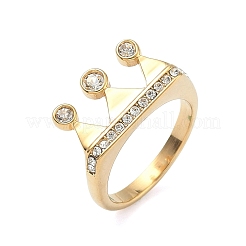 Anelli da donna in acciaio inossidabile 304 con micro pavé di zirconi cubici&nbsp;RJEW-F205-01F-G