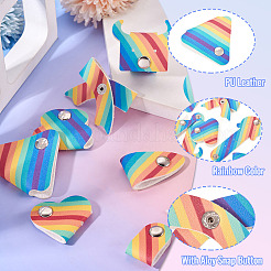 9 шт. 9 стиля радужных держателей для кабелей из искусственной кожи AJEW-TA0002-35