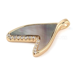 Латунные микропаве прозрачные подвески с фианитом&nbsp;KK-Q816-05G-02