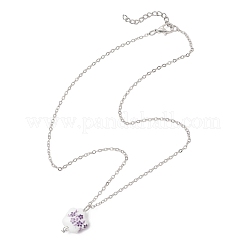 Женские ожерелья с подвеской в виде цветка из фарфора ручной работы с принтом&nbsp;NJEW-JN05746