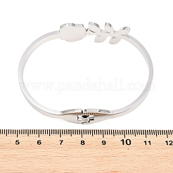 304 Edelstahl Micro Pave Strass Scharnier Armreifen für Damen&nbsp;BJEW-E113-03P