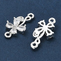 Ciondoli connettore in ottone con pavé di zirconi cubici trasparenti&nbsp;CU-CBAB0CF-04S