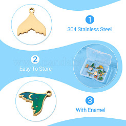 12 шт. 12 стиля эмалевых подвесок из нержавеющей стали 304&nbsp;STAS-TA0001-43