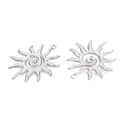 304ステンレスペンダント  螺旋状の太陽のチャーム  ステンレス鋼色  40x33x2mm  穴：2.2mm&nbsp;STAS-G352-15P