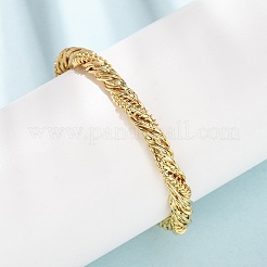 Bracciali aperti in ottone con corda intrecciata&nbsp;KK-CBA3297-11G
