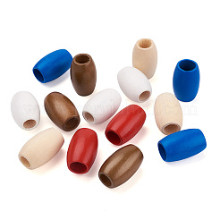 50 шт. 5 цвета окрашенные распылением натуральные деревянные бусины WOOD-FW0001-06