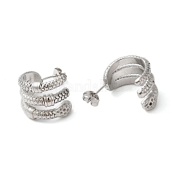 Фурнитура для сережек-гвоздиков в форме змеи из не тускнеющей нержавеющей стали марки 304 EJEW-K244-32P