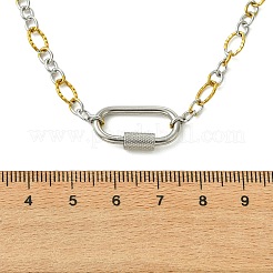 5 mm zweifarbige Figaro-Ketten aus strukturiertem Edelstahl 304&nbsp;NJEW-JN06466-01