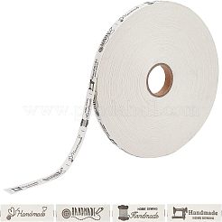 ワードプリントコットングログランリボン  小麦  5/8インチ（15mm）  100 m /ロール&nbsp;SRIB-WH0015-01