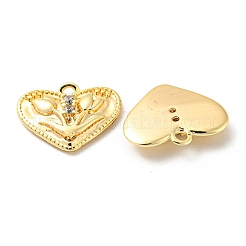 Breloques en laiton avec zircone cubique de micro pave&nbsp;KK-Q809-09G