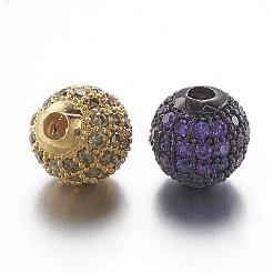 Латунные микро проложить кубического циркония бусы ZIRC-G078-39