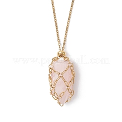 Изготовление ожерелий-мешочков из нержавеющей стали 304 для самородков драгоценных камней&nbsp;NJEW-JN05525-01