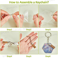 Kit fai da te per realizzare portachiavi con nappine in acrilico e finta pelle scamosciata&nbsp;DIY-SP0002-45