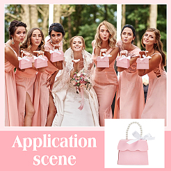 Подарочная коробка из бумаги трапециевидной формы с пластиковыми ручками под жемчуг CON-WH0092-65B