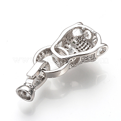 Латунные микро проложить кубического циркония раз за застежками&nbsp;LS-ZIRC-S058-02P